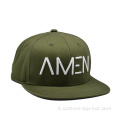 Hat Snapback da ricamo all'ingrosso verde verde